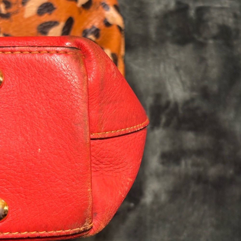 MCM Tan and Red Leopard Tote - Picture 12 of 12